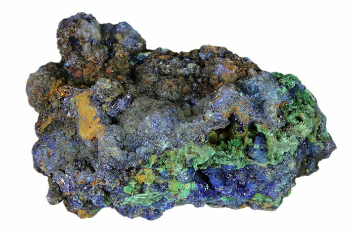 Sparkling Azurite Crystals with Malachite - Laos #149314